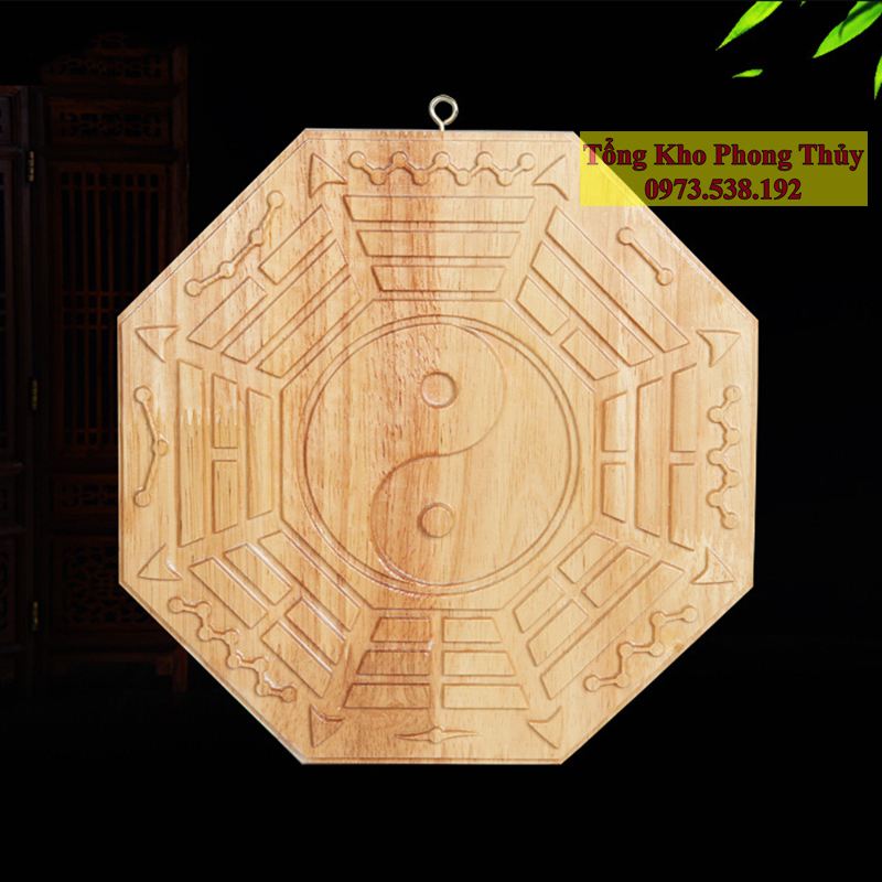 Gương Bát Quái Gỗ Đào Âm Dương