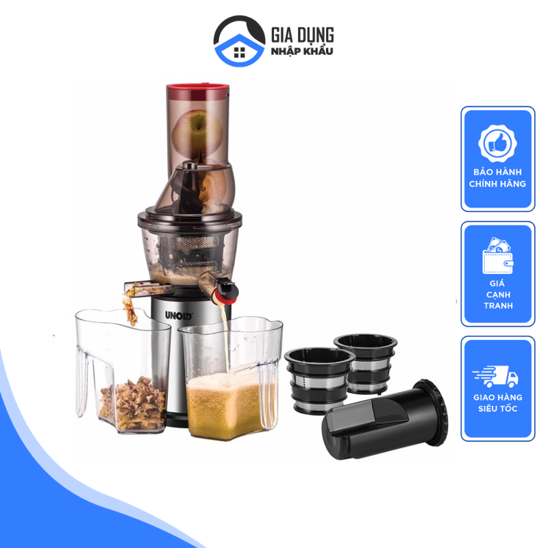 Máy Ép Chậm Unold 78265, Máy Ép Hoa Quả, Thực Phẩm, Máy Ép Sinh Tố, Bộ Lọc Thép Không Gỉ, Thiết Kế Chân Chống Trượt, Dung Tích 1L, Dễ Dàng Vệ Sinh, Tháo Rời, Nhập Đức, BH 12 Tháng