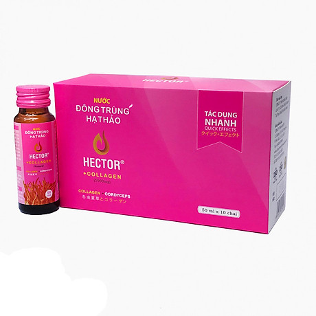 NƯỚC UỐNG ĐÔNG TRÙNG HẠ THẢO HECTOR COLLAGEN ( COMBO 1 HỘP 10 CHAI )