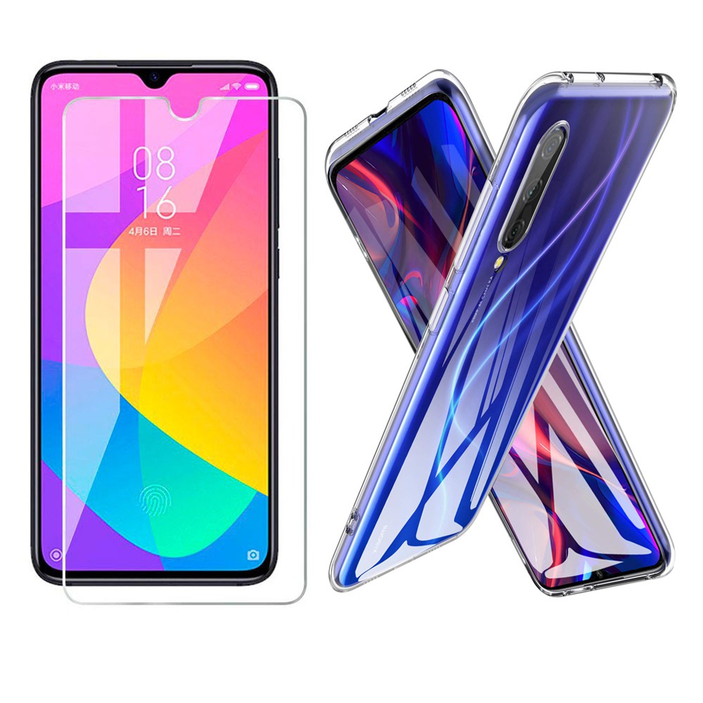 Ốp lưng Xiaomi Mi A3 mia3 / Mi CC9e - ốp lưng silicon trong suốt , Kính cường lực màn hình