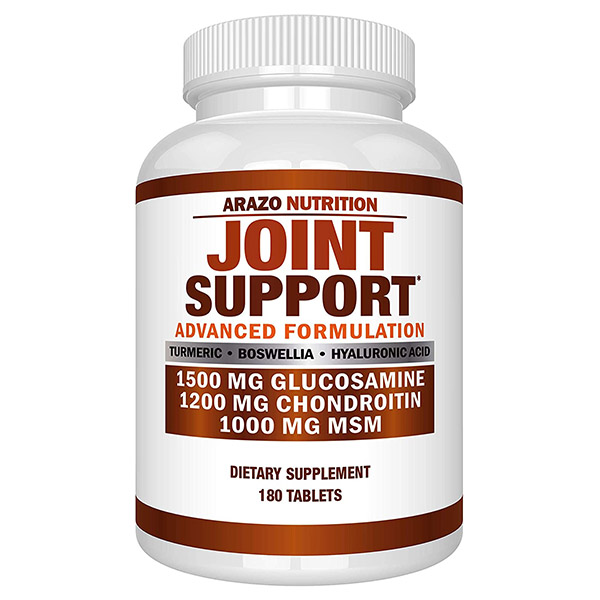 Glucosamine Chondroitin Turmeric Msm Boswellia - Joint Support Supplement for Relief 180 Tablets - Arazo Nutrition