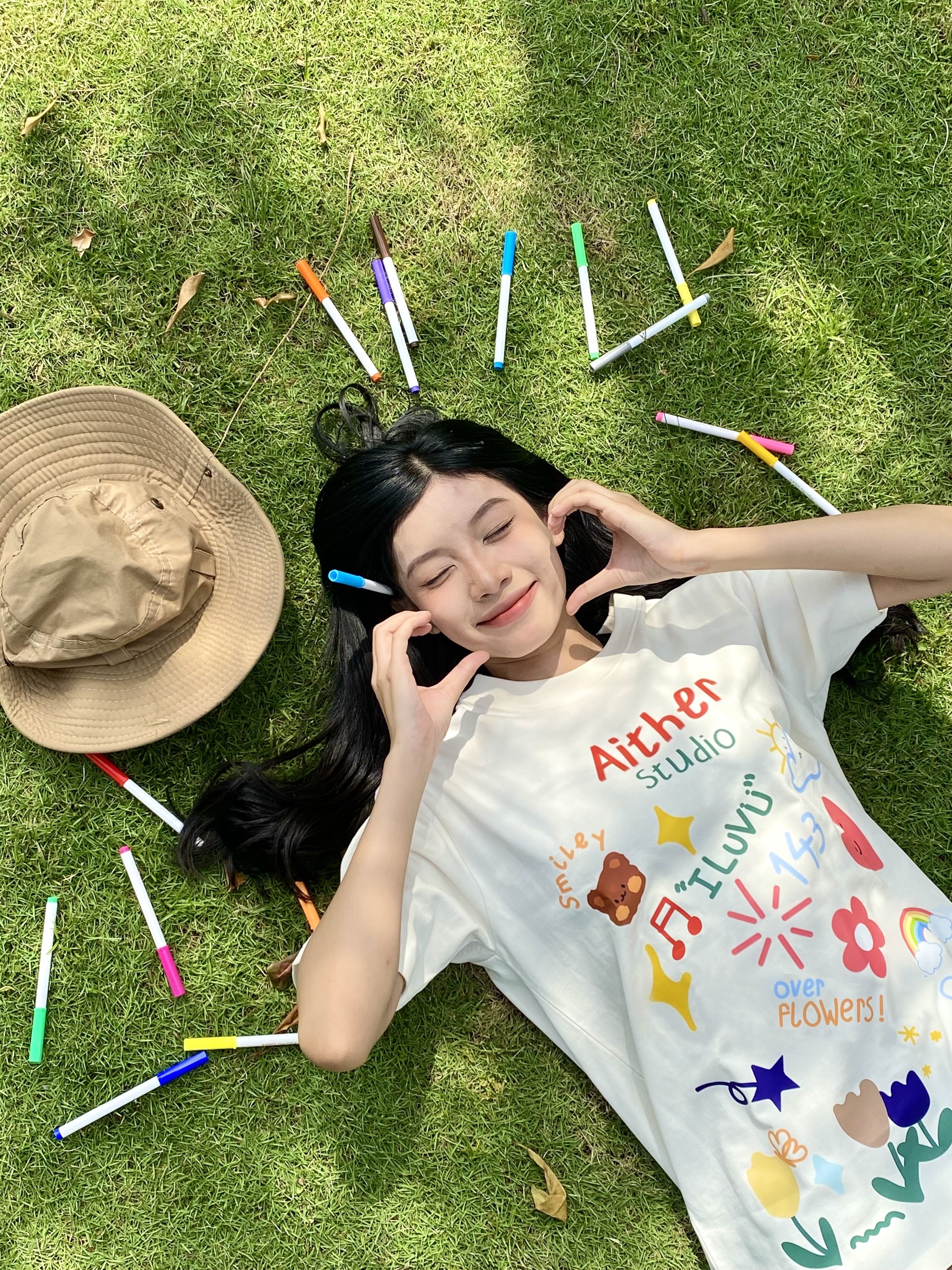 AITHER STUDIO Áo thun Kids Heart Unisex form rộng