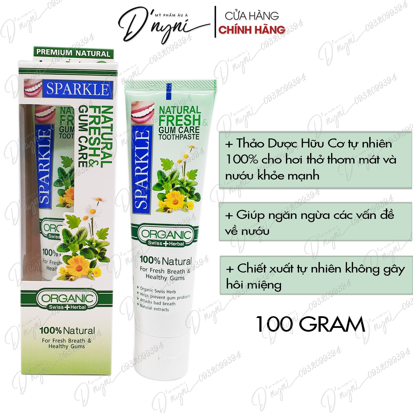 Kem đánh răng sparkle 100g thái lan siêu trắng răng