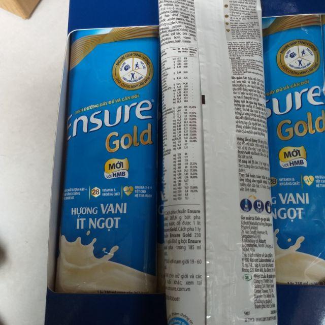 Combo 8gói (4 gói Ensure gold và 4 gói ít ngọt) 60,6g