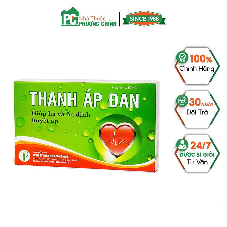 Viên uống ổn định huyết áp thanh áp đan ipha - hỗ trợ hạ và ổn định huyết áp