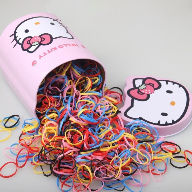 Hộp 2000 chiếc dây chun buộc tóc Hello Kitty dễ thương cho bé