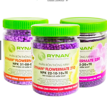 Bộ ba phân bón lan rynan dạng tan chậm lọ 150gram