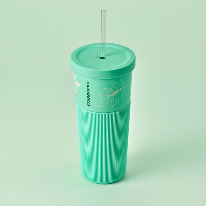 Ly Starbucks Cold Cup 21.5Oz (636ml) SS SILCON SLV N_GRNS LT