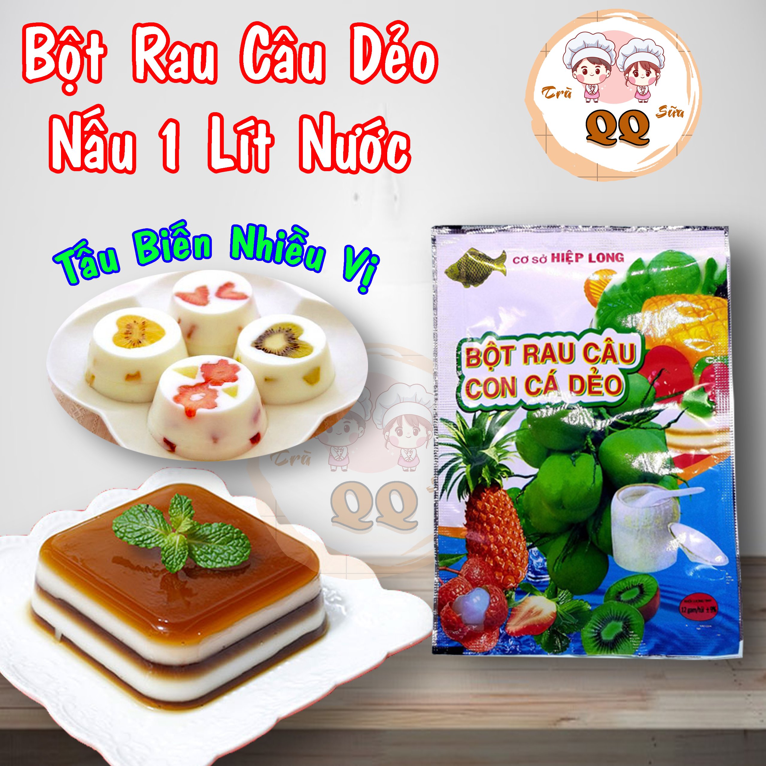 Gói rau câu dẻo nấu 1 lít nước