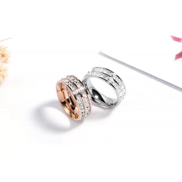 [HCM]Nhẫn titan ko đen 2 hàng xoàn full đá NT072 sản phẩm có thiết kế sang trọng quý phái hợp thời trang dễ dàng kết hợp với nhiều trang phục khác nhau