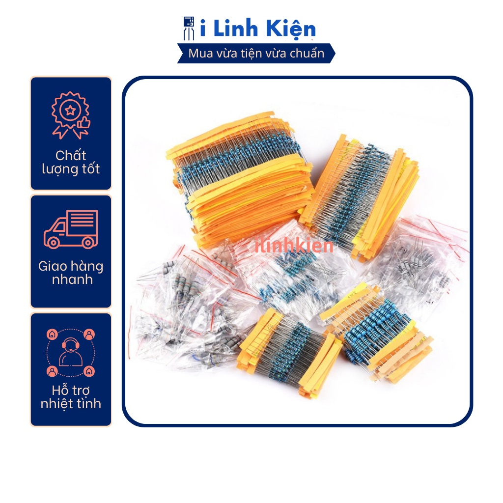 Điện trở vạch 1/4W 100R 1% chân đồng (50c)