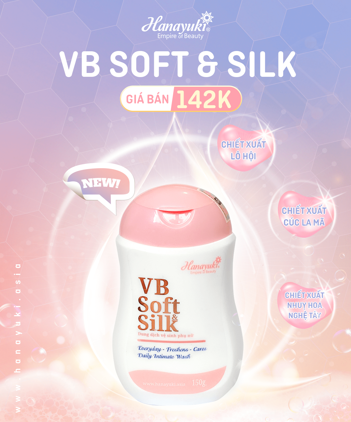 Dung dịch vệ sinh hana soft silk hồng và xanh