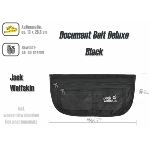 Túi bao tử Jack Wolfskin Document Belt De Luxe Black