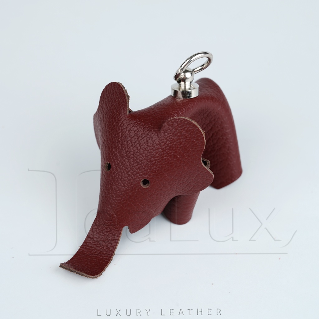 Móc Khóa Trang Trí Da Thật Hình Con Voi LEALUX ELEPHANT