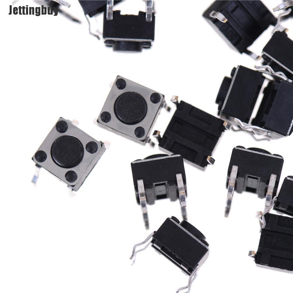 Jettingbuy 100Pcs 6x6x4.5mm Panel PCB Momentary Tactile Tact Push Button Switch