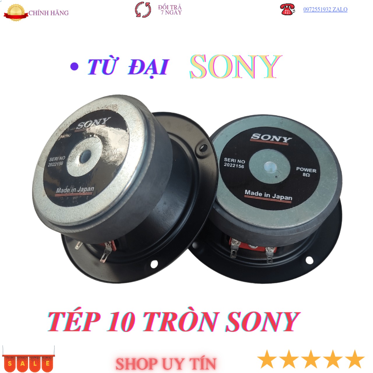 Đôi loa treble 10cm sony từ đại màng giấy cao cấp