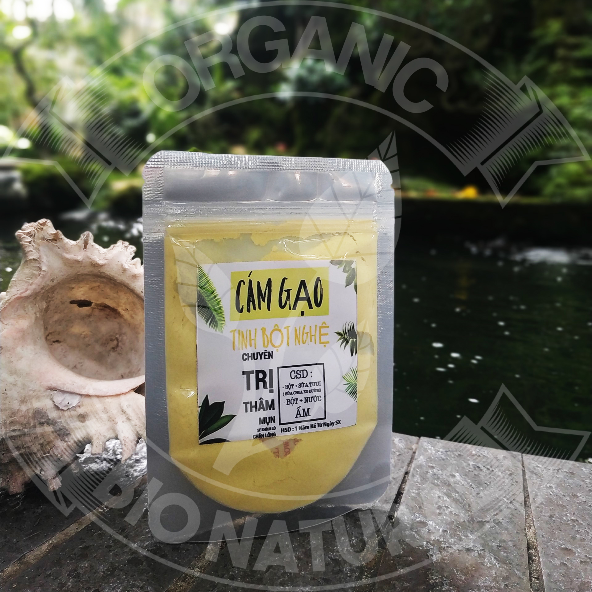 [HCM][BIONATURAL] Bột Đắp Mặt Nạ Cám Gạo Tinh Bột Nghệ Handmade 50gr