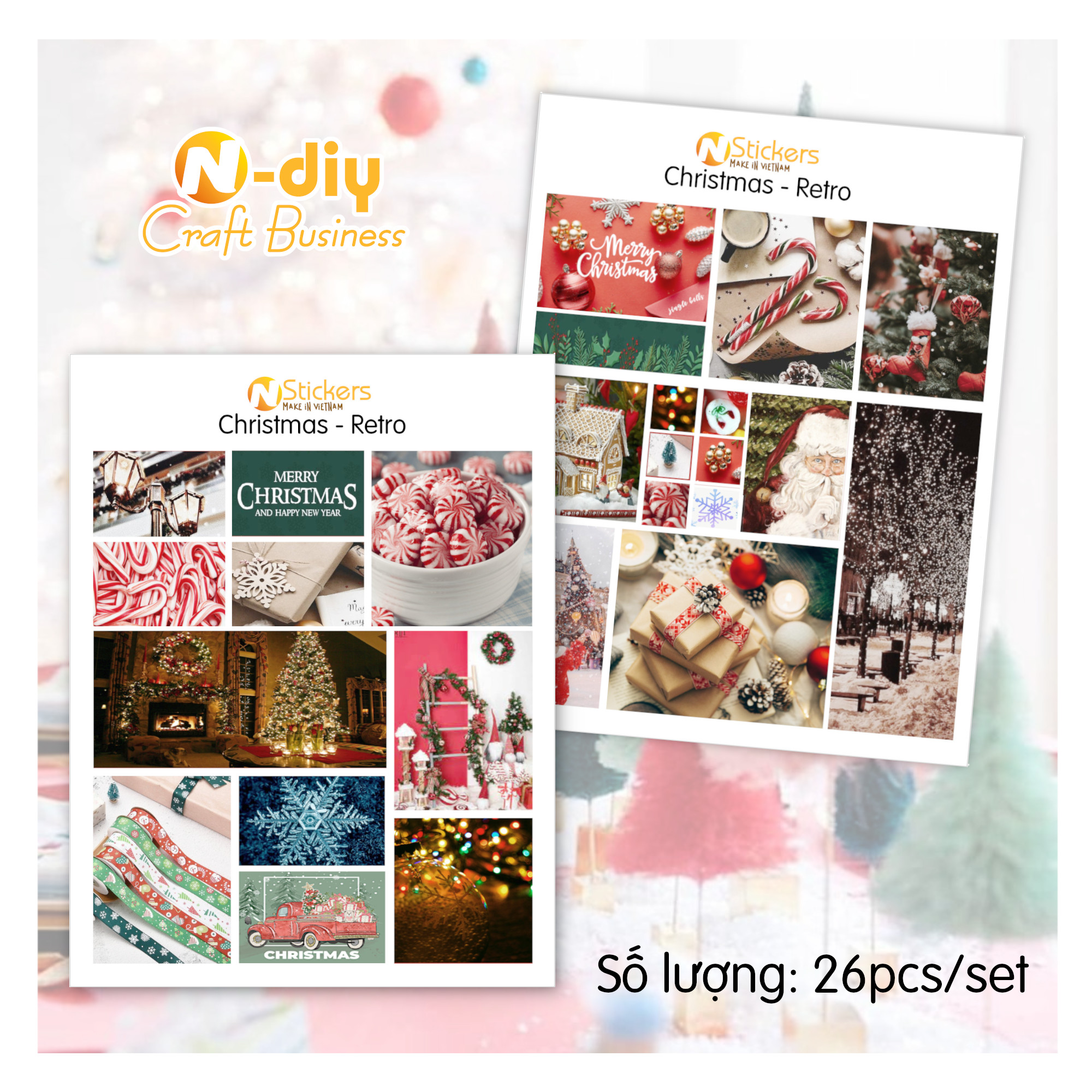 [N-diy VN] Set stickers hình dán sổ Giáng sinh Noel