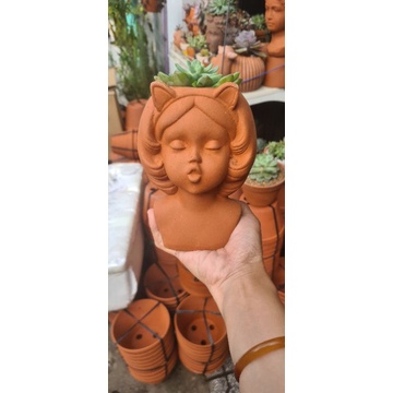 Chậu đất nung hình bé tai mèo
