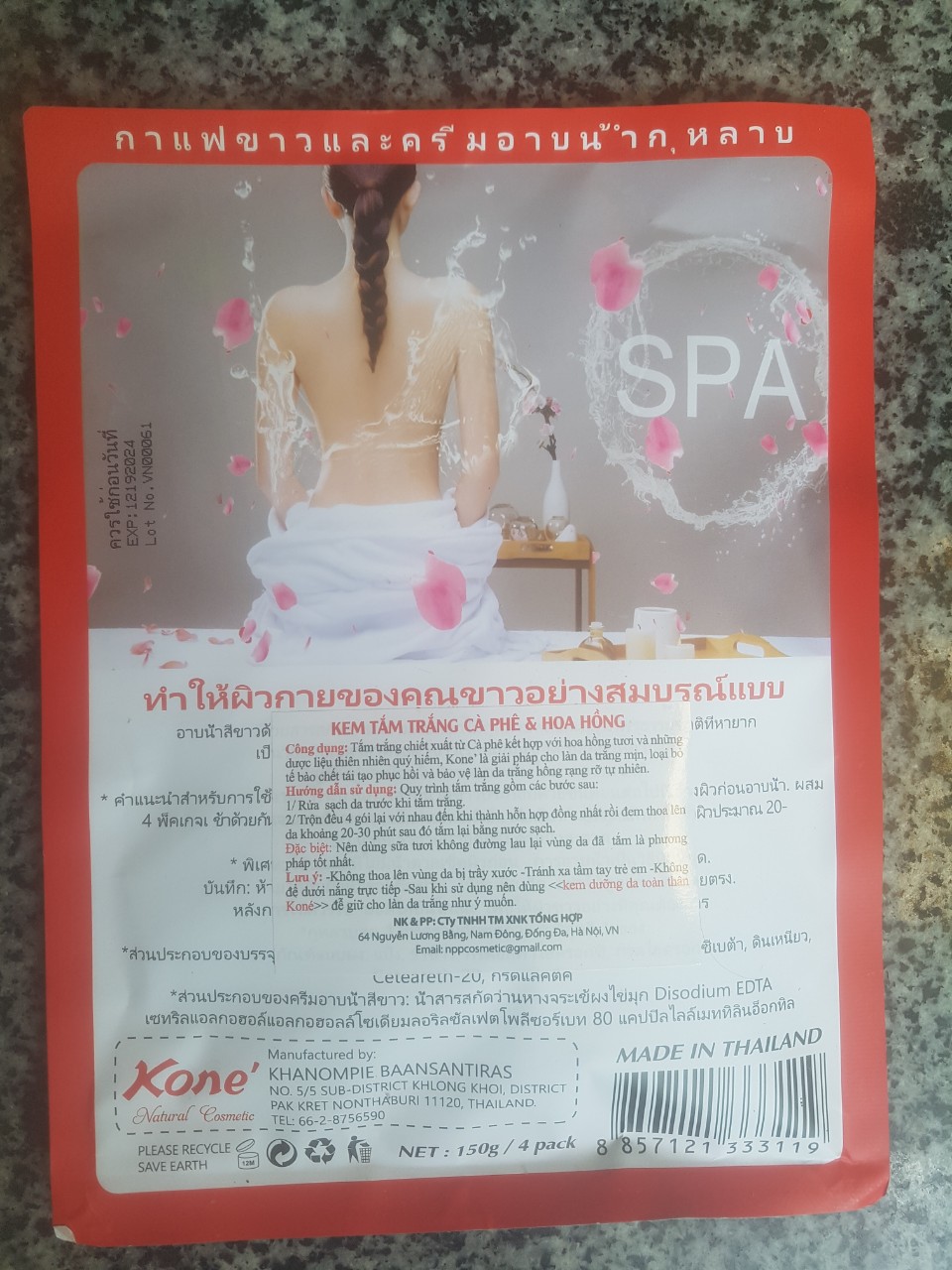 Tắm Trắng KONE Thái Lan Chính Hãng