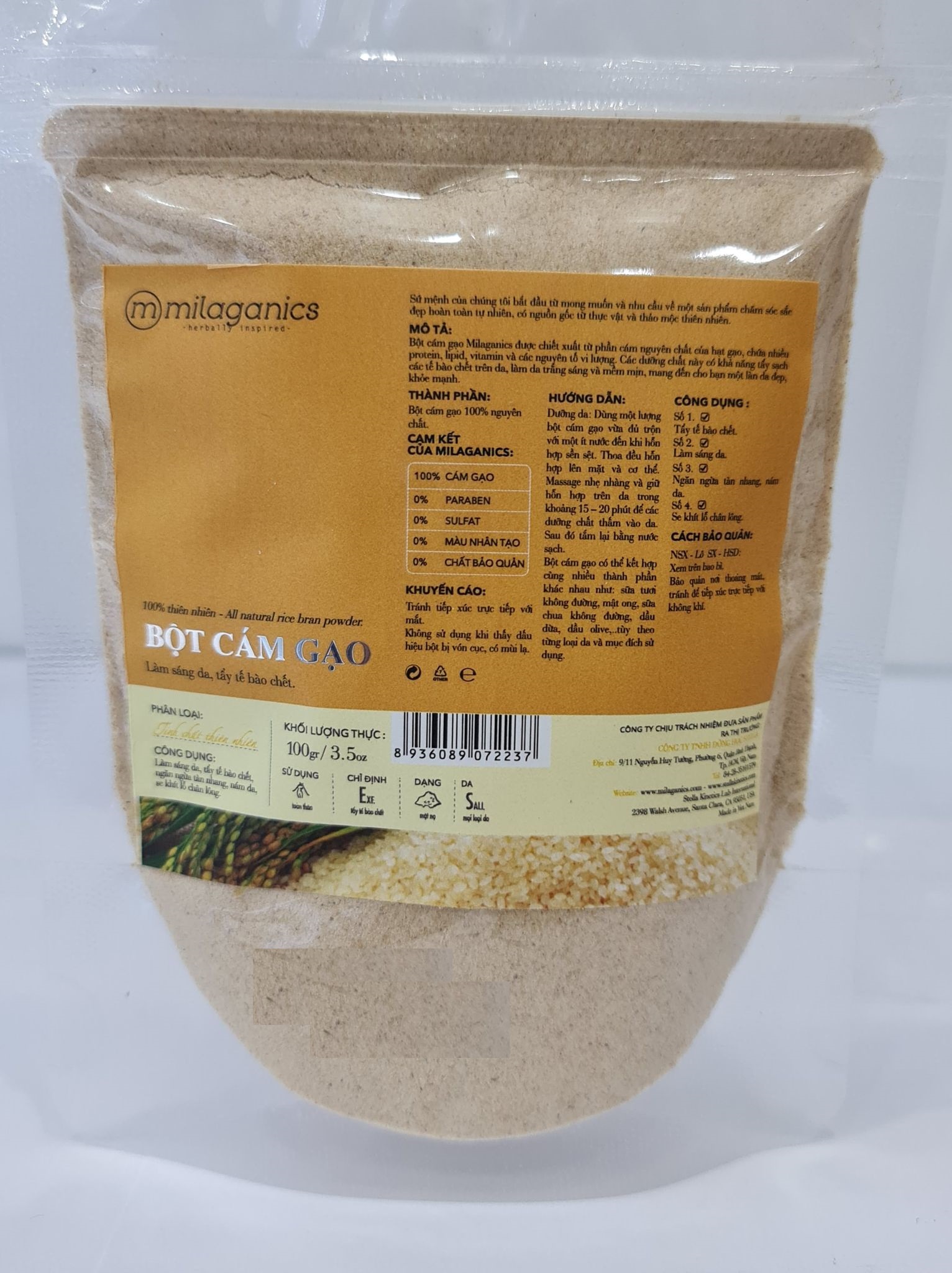 Bột Đắp Mặt Nạ Milaganics 100g