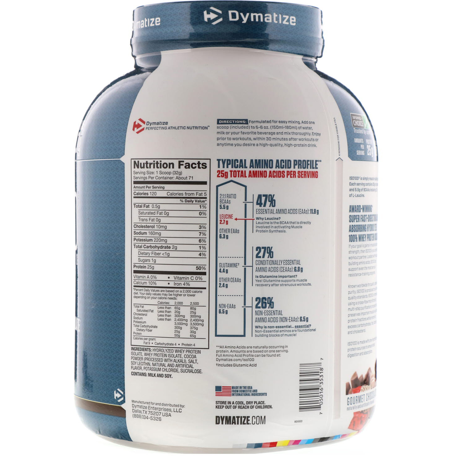 [HCM]WHEY PROTEIN - DYMATIZE - ISO100 - 5lbs - ISO 100 bổ sung whey protein cao cấp hỗ trợ tăng cơ tối ưu - Từ Mỹ