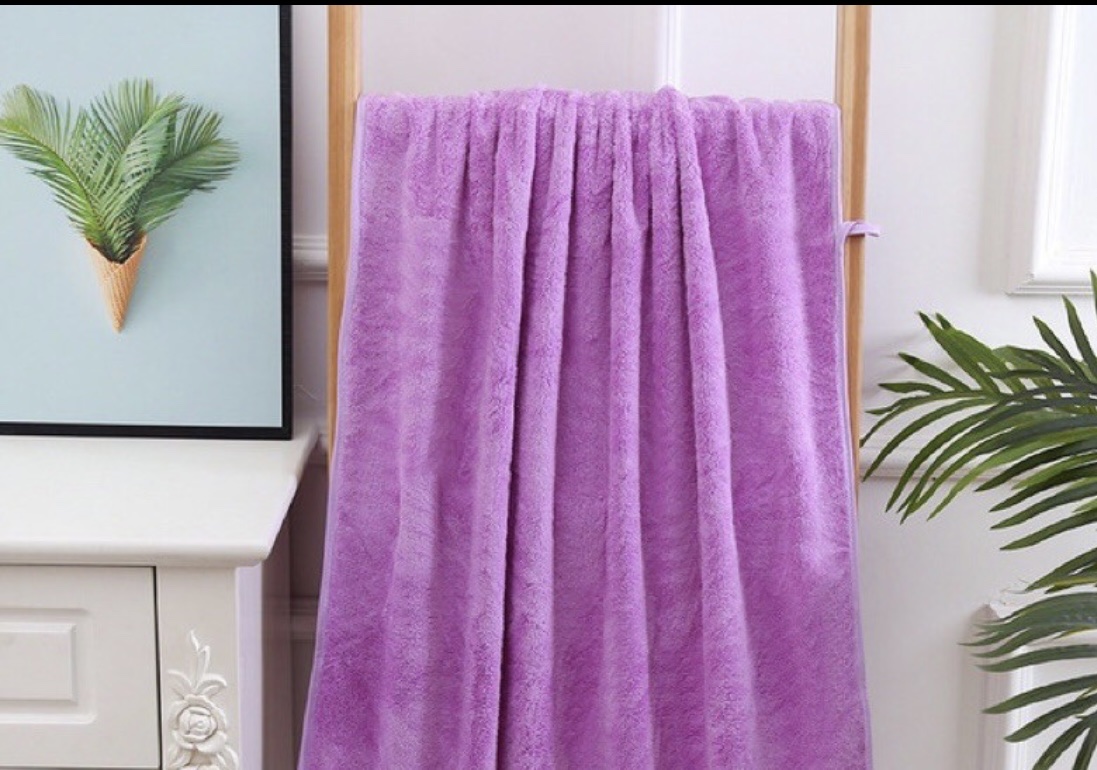 Khăn tắm Lông Cừu gấu trơn, KT 60x120cm