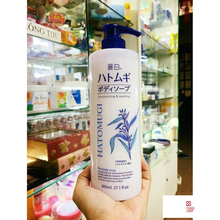 Sữa tắm hatomugi  trắng da ý dĩ Nhật Bản 800ml