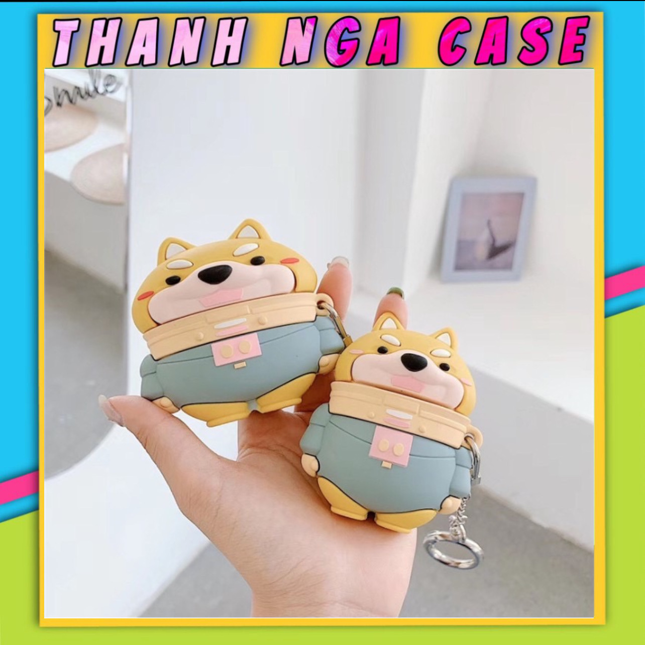 Case Airpods 1/2/pro Hình Chó Shiba