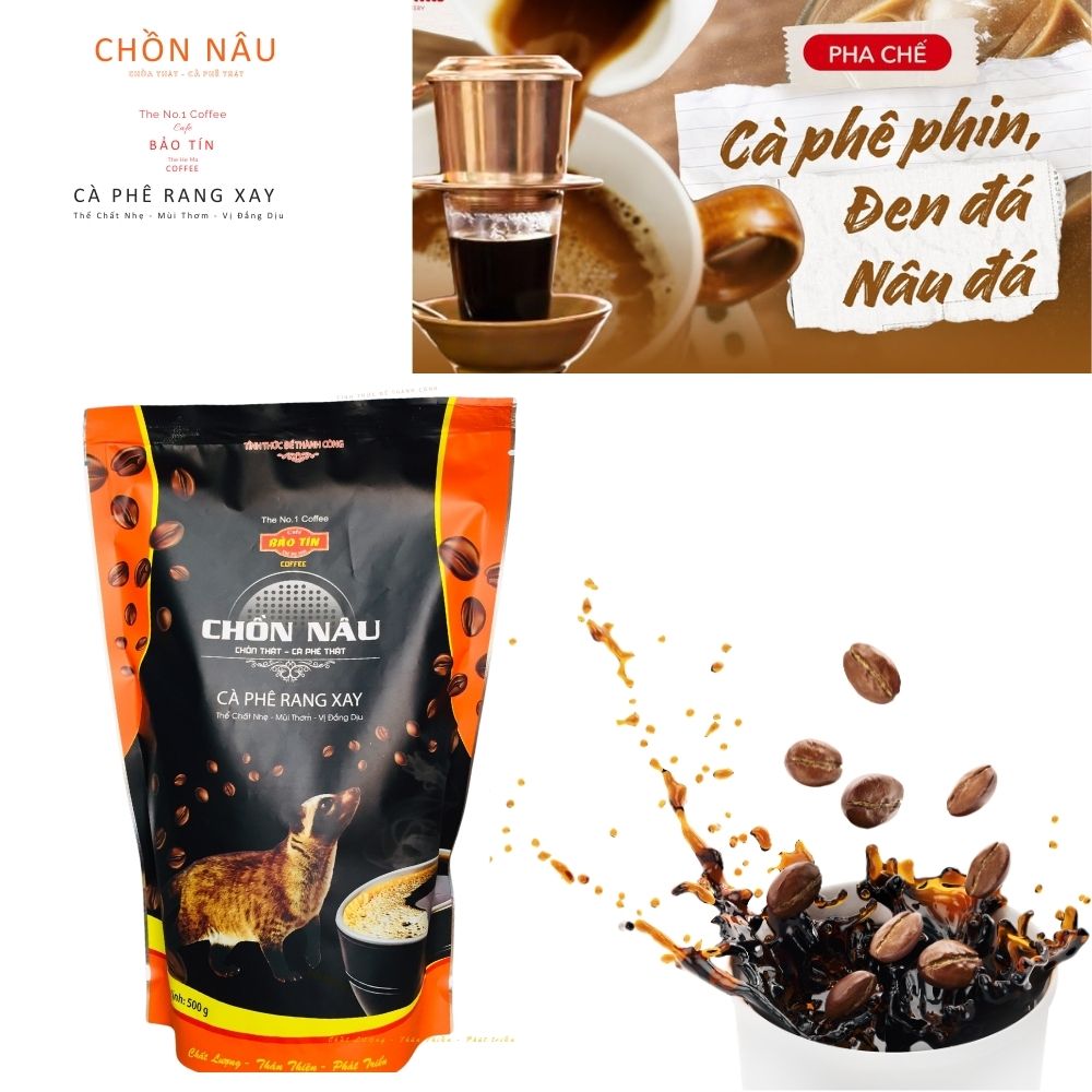 Bảo Tín - Chồn GU Mới - cà phê pha phin, vị đậm thơm ngon(mua 6Kg tặng 500g)