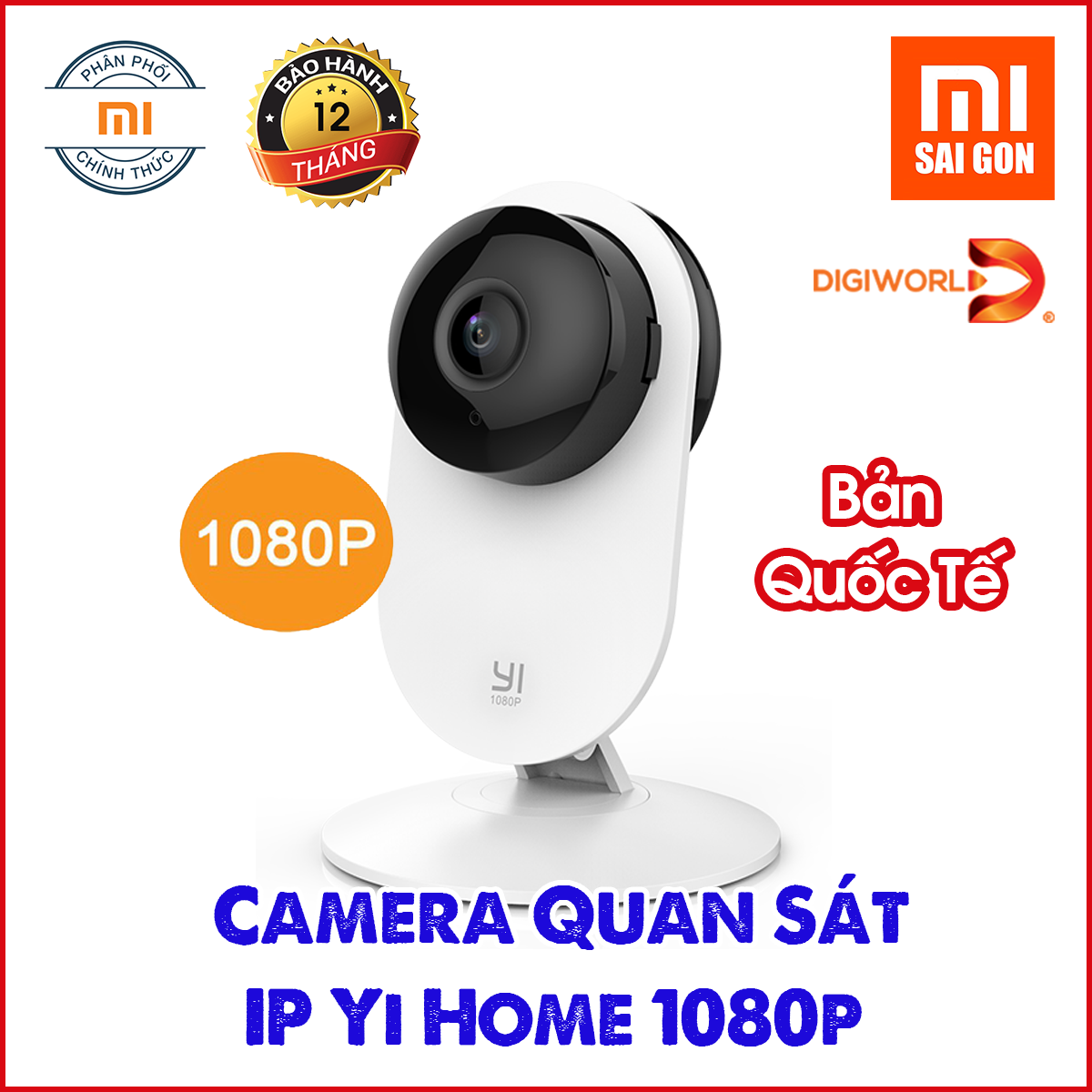 Camera Ip Yi Home 1080p nhìn đêm , góc nhìn 112 độ - Y20 - BẢN QUỐC TẾ- Digiworld phân phối