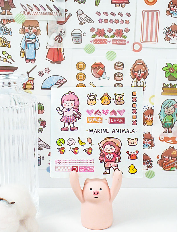 Set 25 tấm dán sticker hoạt hình