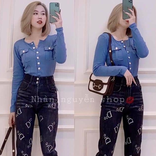 Áo tăm cúc mở, túi nắp dài tay