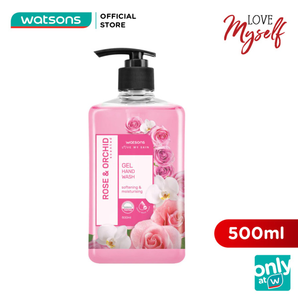 Gel Rửa Tay Watsons Love My Skin Rose&Orchid Scented Gel Hand Soap Hoa Hồng & Phong Lan 500ml nhập khẩu