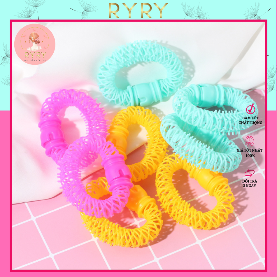 Bộ 6 lô uốn tóc xoăn lò xo Hàn Quốc - Tạo sóng vừa