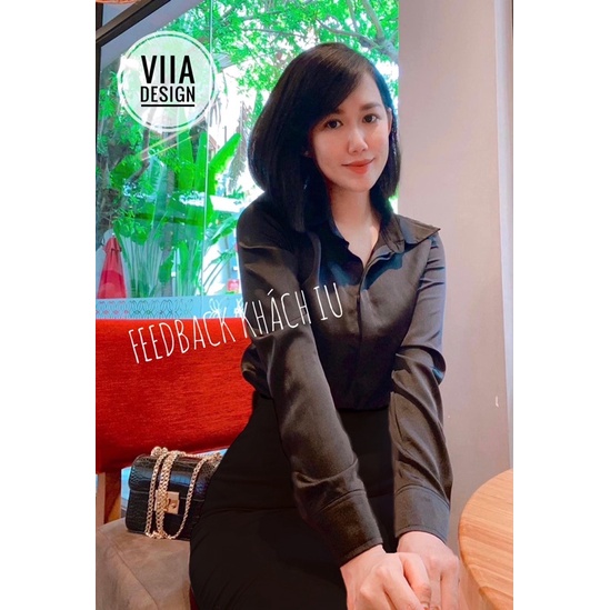 [Nhập LAZFASHION32 - giảm 60K]Sơ mi Lụa Dài Tay Thiết Kế AN0144 VIIA DESIGN