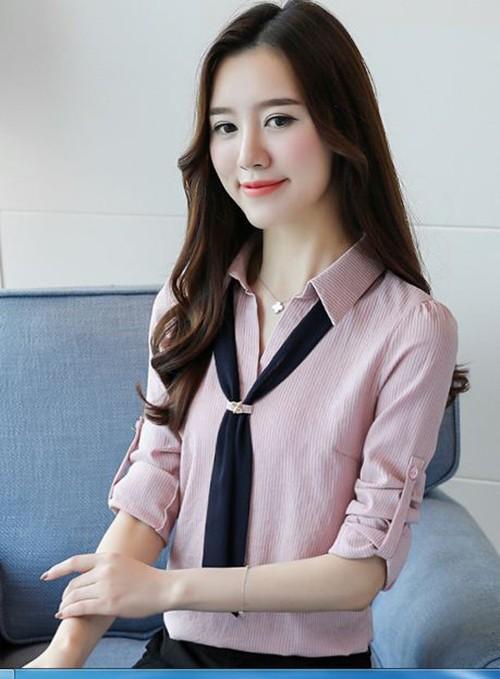 [HCM]Áo sơ mi sọc thắt cavat
