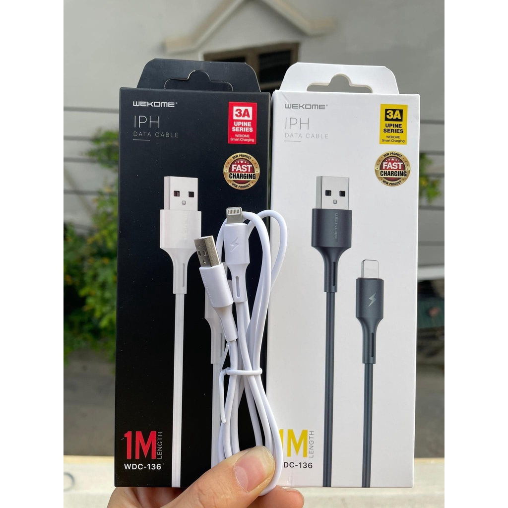 Cáp sạc nhanh 3A WDC136 Full box dài 1m