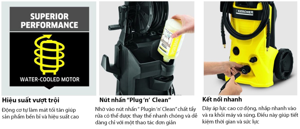 [Trả góp 0%]Máy phun rửa áp lực cao Karcher K5 EU ( Kèm Nước rửa xe siêu bóng Pallas 1.5l)