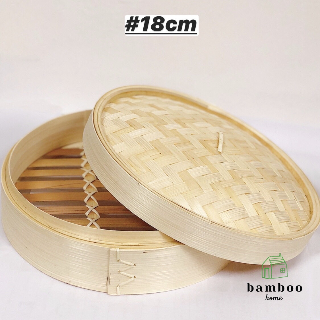 [An toàn thực phẩm] Xửng hấp tre, lồng hấp tre bánh bao, dimsum (có nắp)
