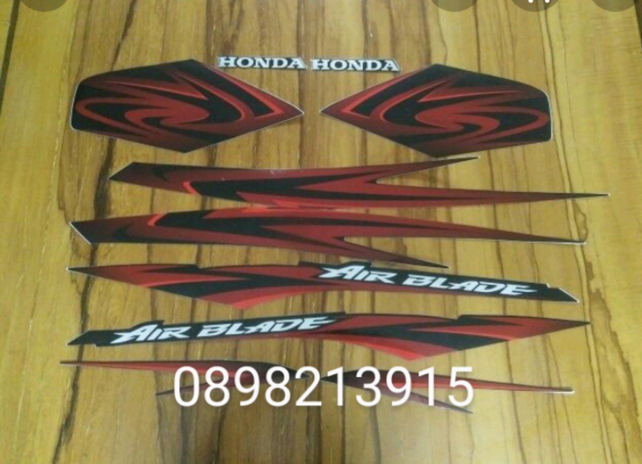 Bộ tem honda Airblade Thái 2008 màu đỏ đen