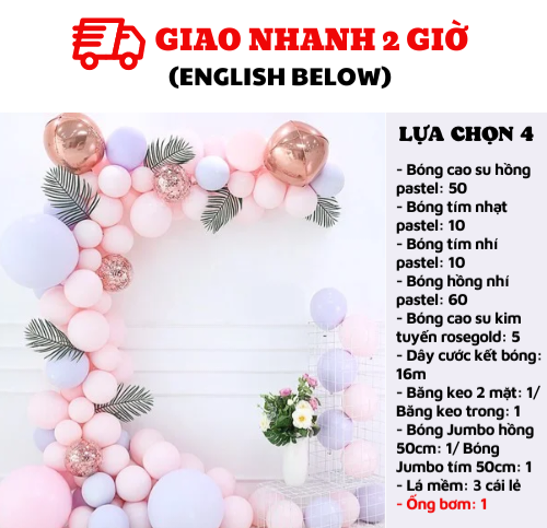 Set bóng trang trí Sinh nhật bé gái BBG04