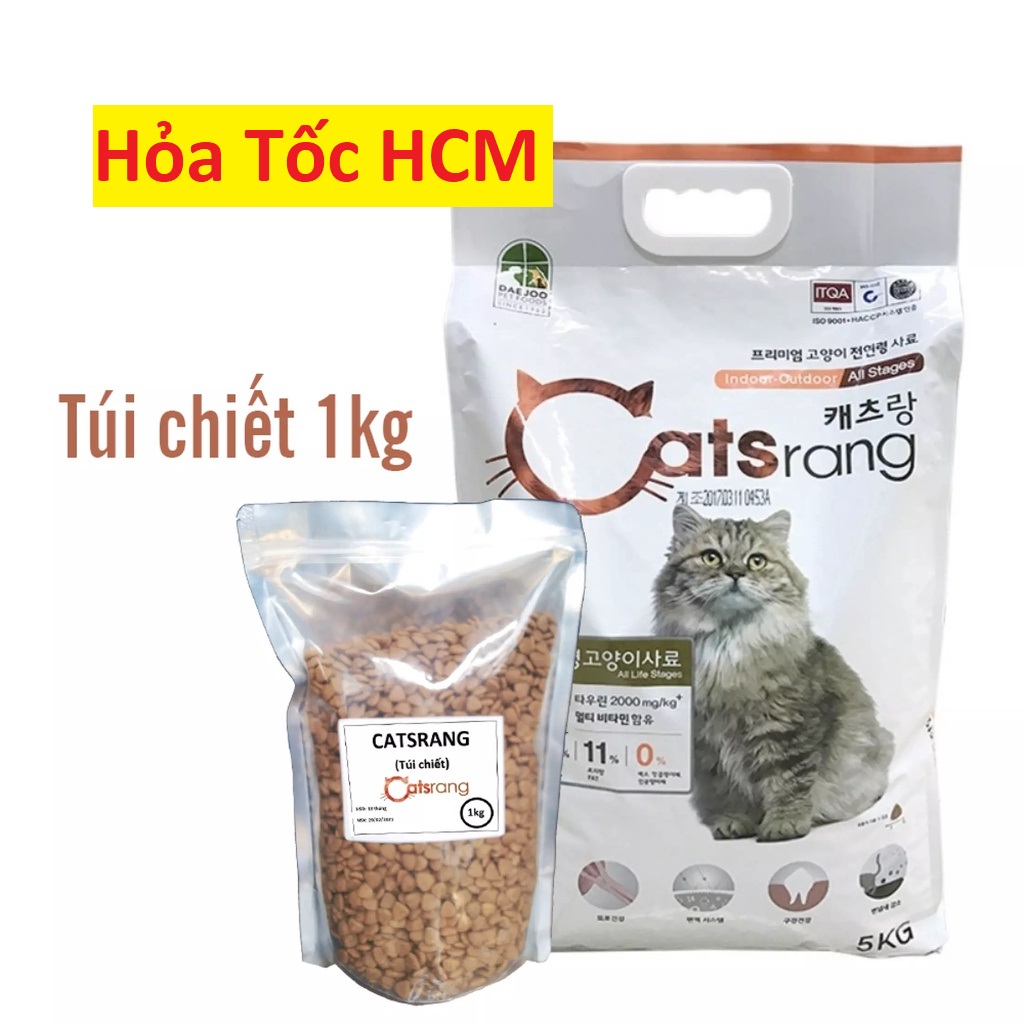 Hỏa tốc HCM Hạt Catsrang 1kg cho Mèo mọi độ tuổi, thức ăn cho Mèo Hàn Quốc