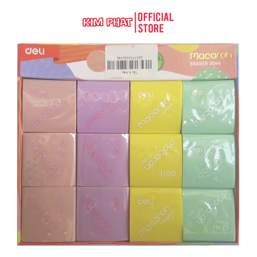 2 Chiếc Gôm tẩy màu Macaron DELI E3044
