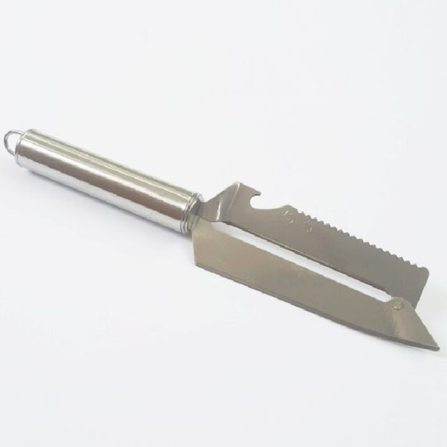 Dao bào inox chuyên gọt rau củ không gỉ an toàn. Dao bào siêu bén có móc treo kiêm dụng cụ mở hộp