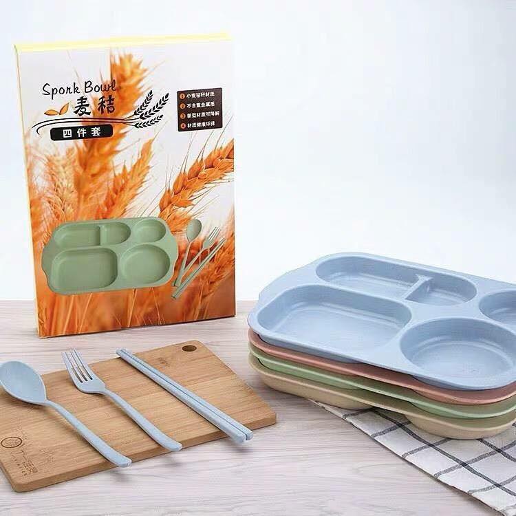 Khay Cơm Lúa Mạch Cho Bé Gồm 6 Chi Tiết