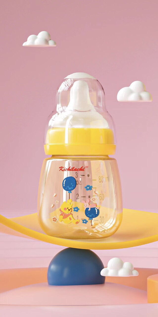 Bình sữa PPSU cổ hẹp cao cấp Kichilachi cho bé 80ml 150ml 250ml