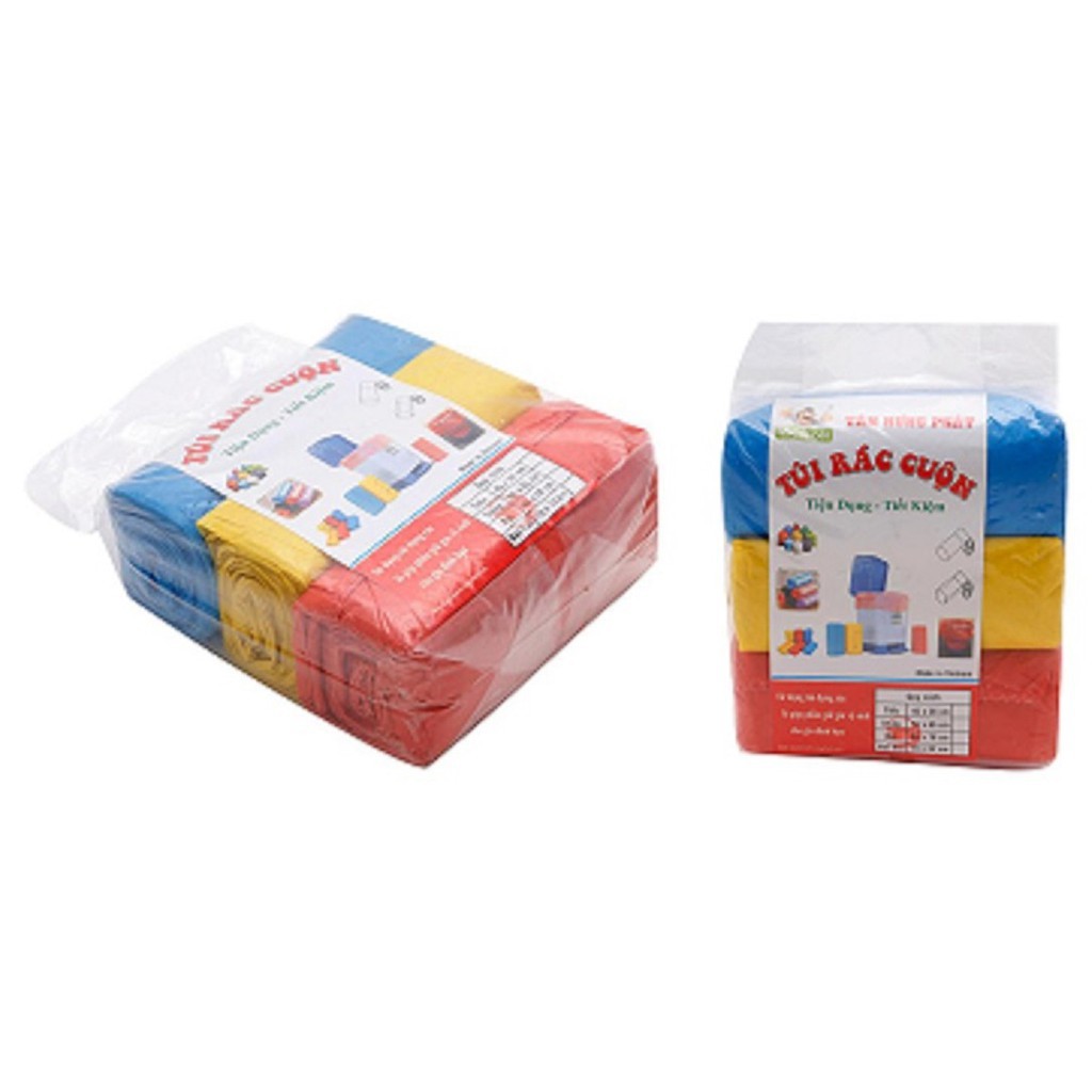[HCM][Sale Thả Ga] 3 CUỘN BỌC TÚI NI LÔNG ĐỰNG RÁC TỰ PHÂN HỦY THÂN THIỆN MÔI TRƯỜNG SINH HỌC - bao nilon đựng rác 3 màu - bịch nilong rẻ đẹp dùng trong gia đình hay cơ quan nhà máy hóa chất