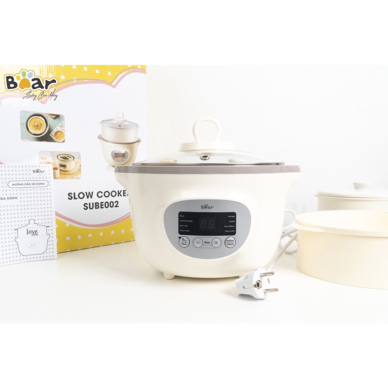 NỒI NẤU CHÁO, NINH, HẦM, HẤP CÁCH THỦY BEAR 1.6 LÍT