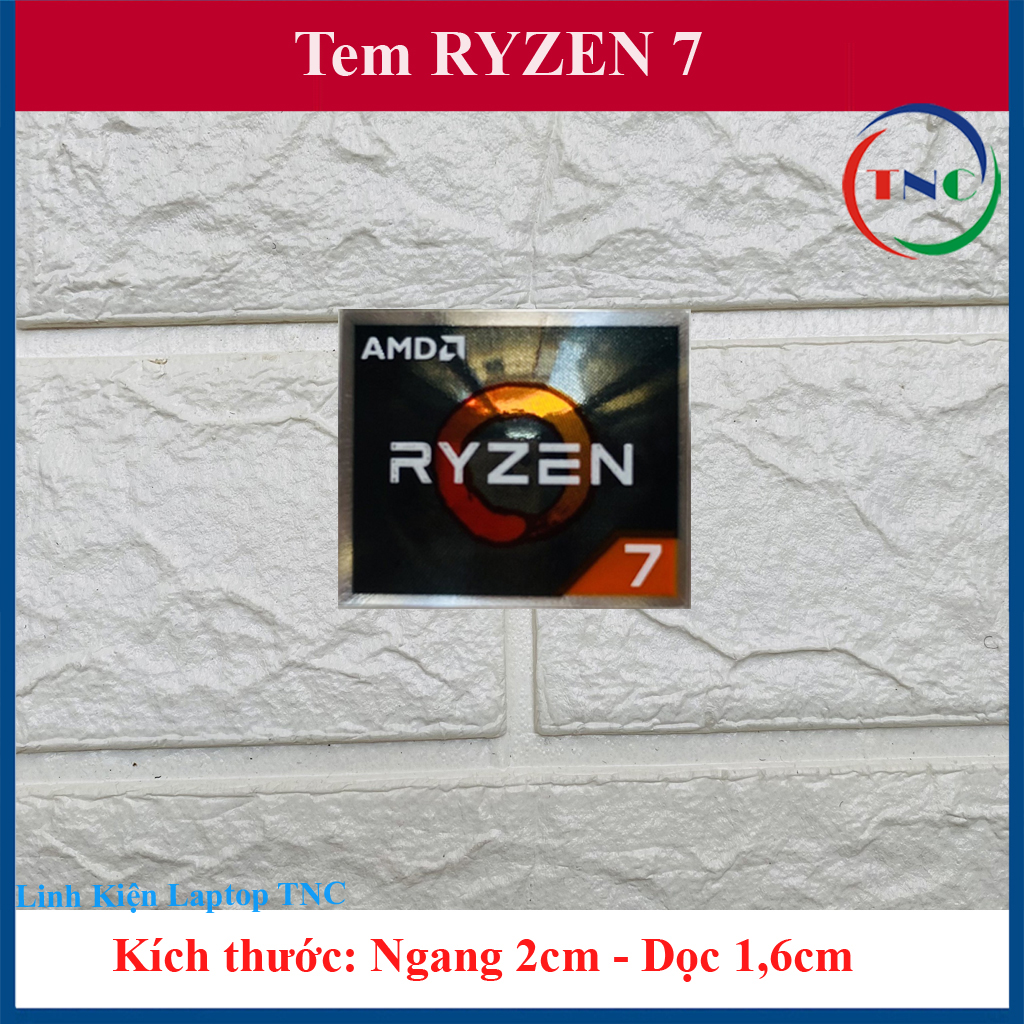 Tem AMD RYZEN 7 dán trang trí máy tính, Laptop
